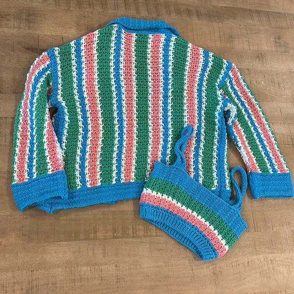 Zara 2p Chunky Knit Sweater Set Tank Top and Cardigan Small Blogger Favorite - Picture 9 of 9